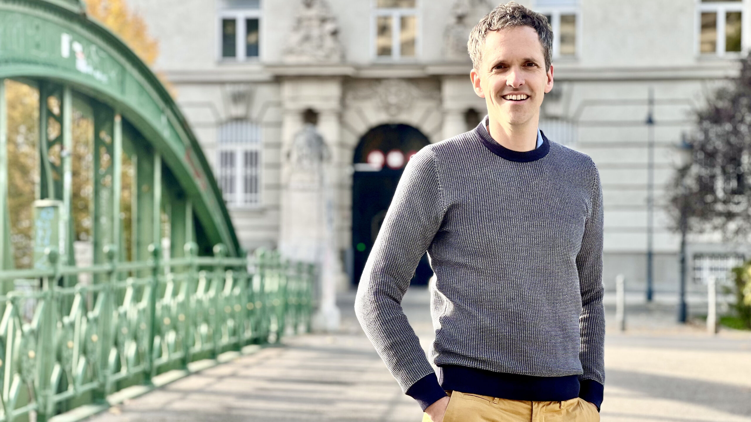 Michael Holly, founder of FILMED ON LOCATION at the Zollamtssteg in Vienna.